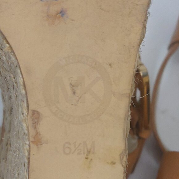 Michael Michael Kors Giovanna Leather Wedge Sandal Women's Size 6.5M - Picture 13 of 15